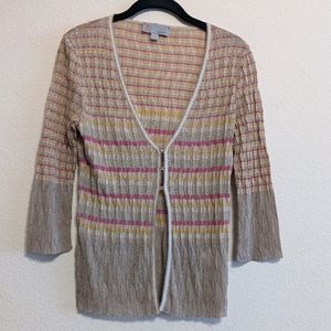 Vintage Missoni Italy Multicolor Stripe textured cardigan sweater Women's Size 8